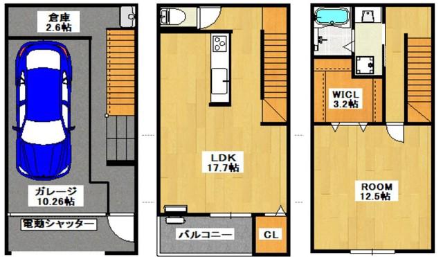 The　SK　Garage(1LDK)の間取り写真