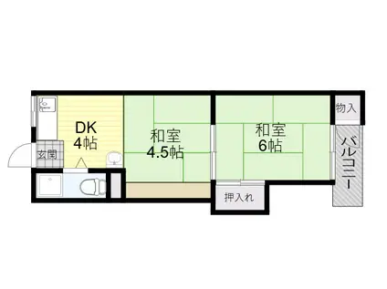 新遠里小野マンション(1LDK/3階)の間取り写真