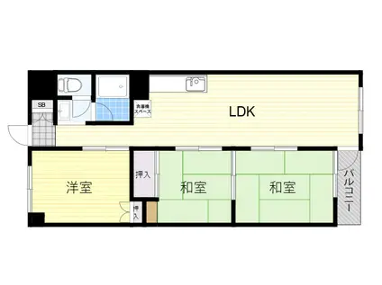 シーフィールドコーポ松原(3LDK/4階)の間取り写真