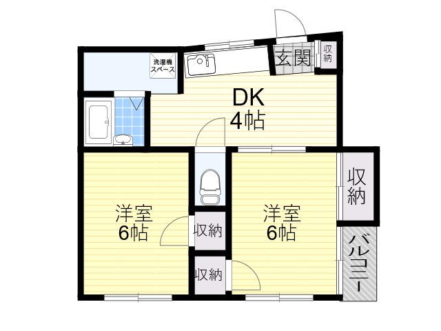 サンハイツみその(2DK/2階)の間取り写真
