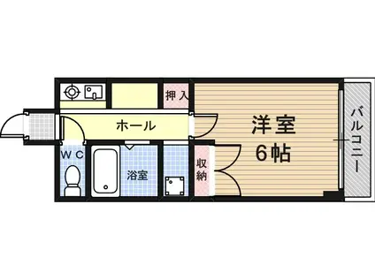 きゃぴたる北浜(1K/2階)の間取り写真