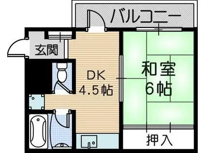 アイビーハイツ(1DK/5階)の間取り写真