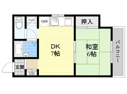アイビーハイツ(1DK/8階)の間取り写真
