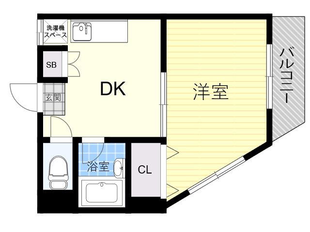 サニーハイツ(1DK/2階)の間取り写真