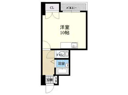 フレームコート43(ワンルーム/1階)の間取り写真