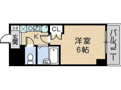 L・メゾン大物(1K/10階)の間取り写真