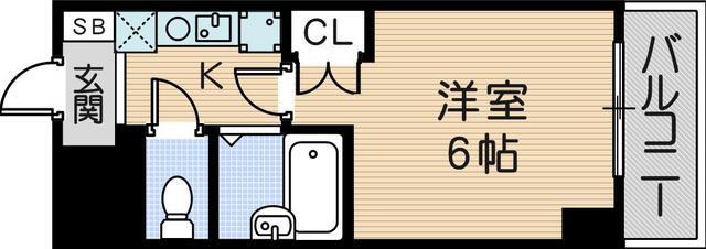 L・メゾン大物(1K/10階)の間取り写真