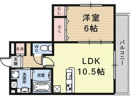 フェニックス武庫川東(1LDK/1階)の間取り写真