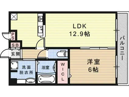 フェニックス武庫川東(1LDK/1階)の間取り写真