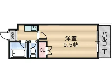 エルシオンⅡ北原(1K/1階)の間取り写真