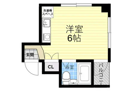 プレサージュ尼崎(ワンルーム/2階)の間取り写真