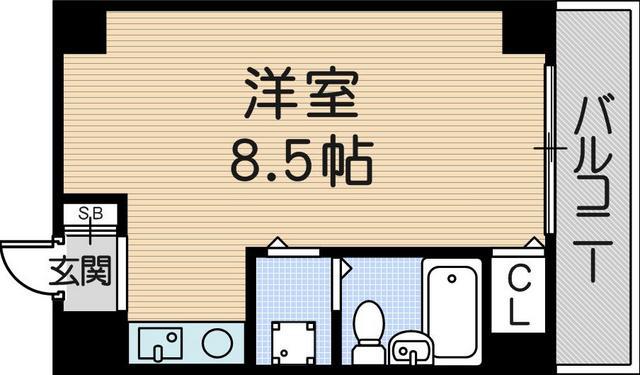 ベルトピア杭瀬(ワンルーム/3階)の間取り写真