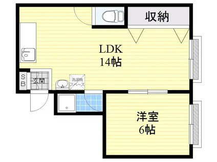 双葉マンション(1LDK/4階)の間取り写真
