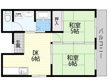 パティ建家町(2DK/4階)の間取り写真