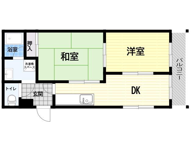 サンライフ若草(2DK/2階)の間取り写真