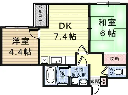 ウエダマンション(2DK/2階)の間取り写真