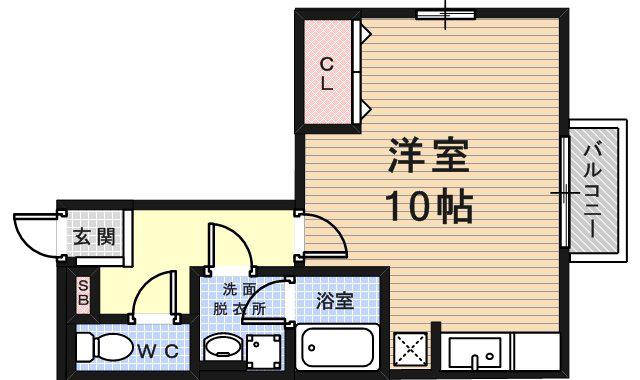 クレール A棟(1K/1階)の間取り写真
