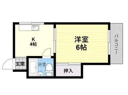 リバーハイツ(1K/3階)の間取り写真