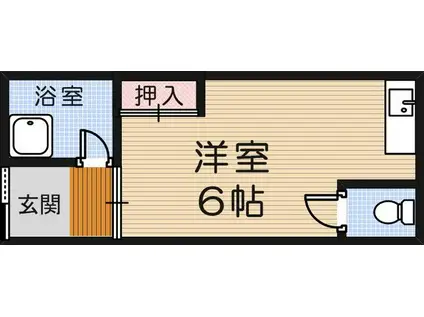 旭荘(ワンルーム/2階)の間取り写真