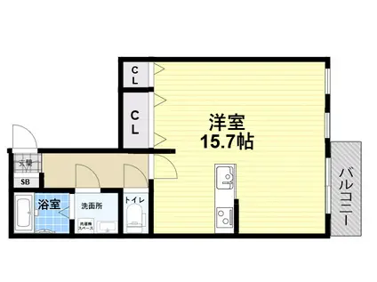 ピュアコート(ワンルーム/2階)の間取り写真