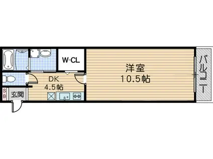 ピュアコート(1K/3階)の間取り写真