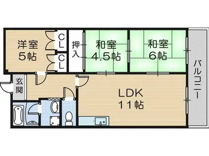 マンションピア(3LDK/3階)の間取り写真