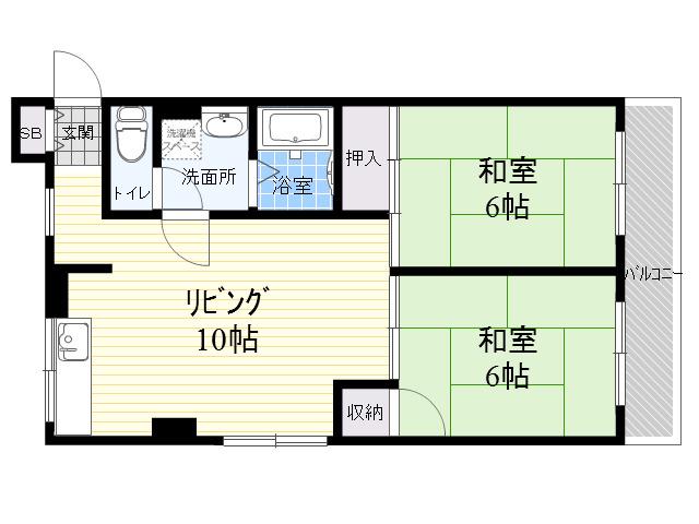 ドール崇徳院(2LDK/2階)の間取り写真