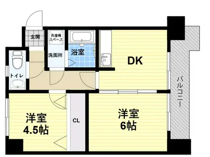 シロハイヌ尼崎(2DK/4階)の間取り写真