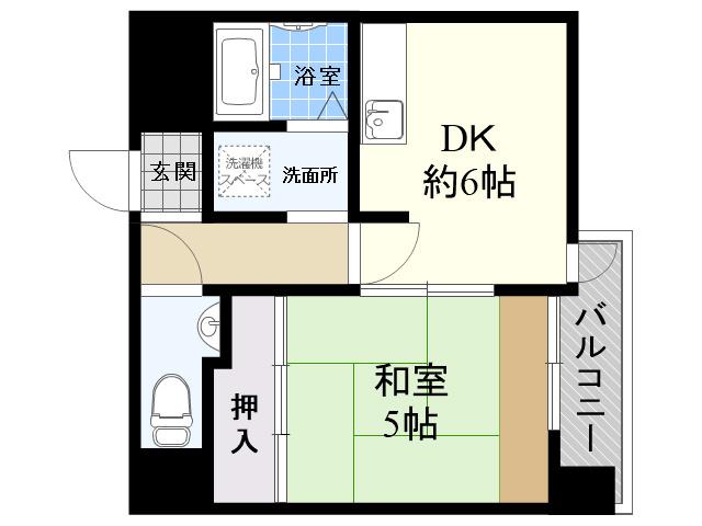 シロハイヌ尼崎(1DK/4階)の間取り写真