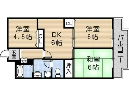 メゾン兵庫(3DK/2階)の間取り写真