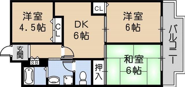メゾン兵庫(3DK/2階)の間取り写真