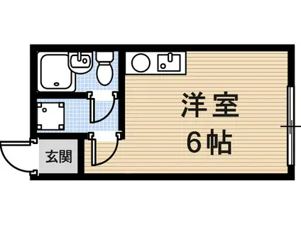 杭瀬ハイツ(ワンルーム/2階)の間取り写真