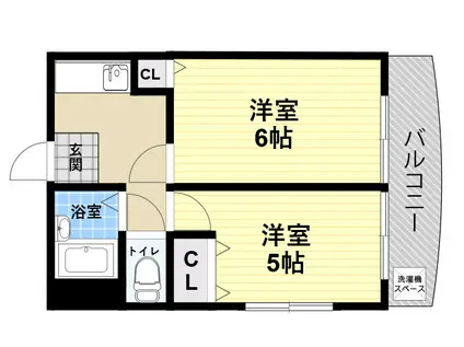 ノナハイツ(2K/2階)の間取り写真