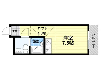 ラレジデンス尼崎(ワンルーム/5階)の間取り写真