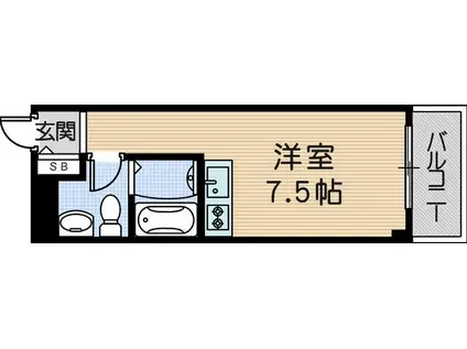 ラレジデンス尼崎(ワンルーム/4階)の間取り写真