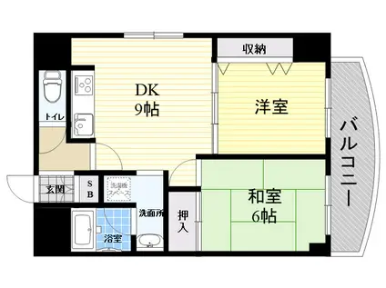 セルジュYS出屋敷(2DK/6階)の間取り写真