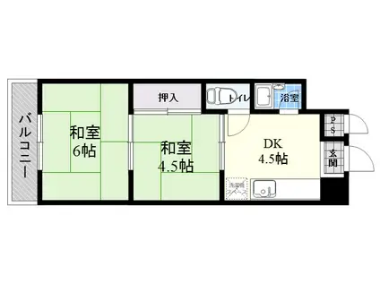 飛鳥グランドパレス(2DK/2階)の間取り写真