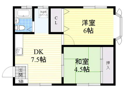 サンハイツ(2DK/3階)の間取り写真