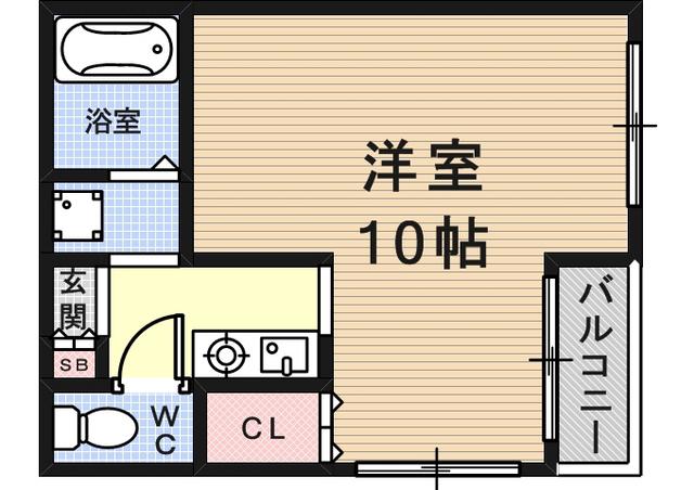 メゾン出口(1K/2階)の間取り写真
