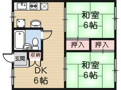 ミウラマンション(2DK/3階)の間取り写真