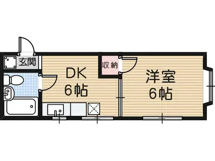 ミウラマンション(1DK/3階)の間取り写真