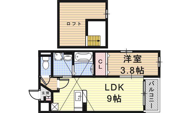 リッジライン東(1LDK/2階)の間取り写真