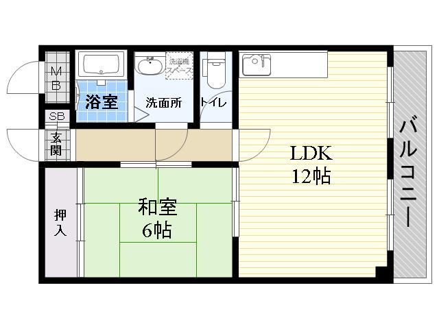 エンゼルコ宮前(1LDK/3階)の間取り写真