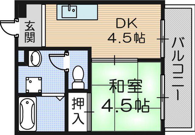 エメラルド立花PARTⅡ(1DK/3階)の間取り写真
