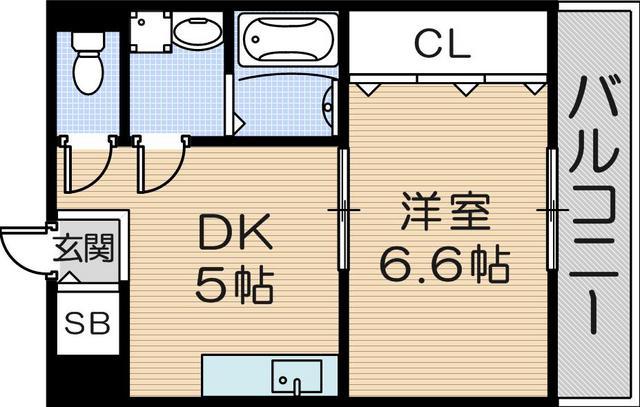 ステュディオえんじゅ(1DK/2階)の間取り写真