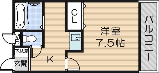 ハイツアルペンアイガー(1K/2階)の間取り写真