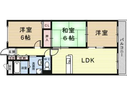 エストルミエール(3LDK/1階)の間取り写真