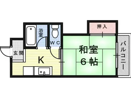 クラウド1ST(1K/2階)の間取り写真