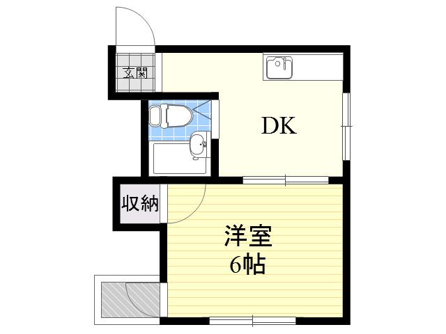 プレアール杭瀬(1DK/4階)の間取り写真