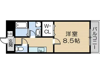 ラ ギザロ(1K/3階)の間取り写真